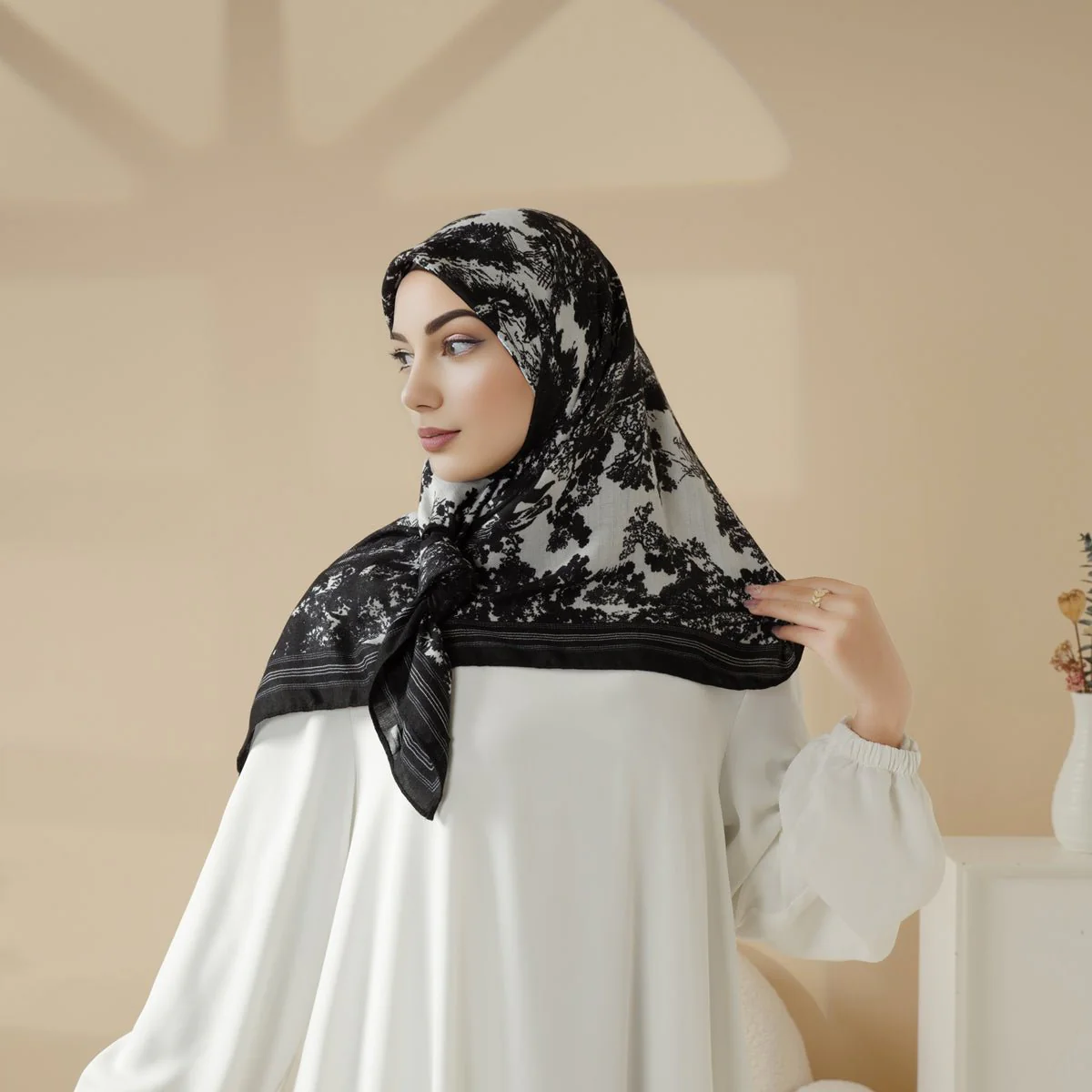 Imitation Cashmere Square Hijab (MH091) - Image 6