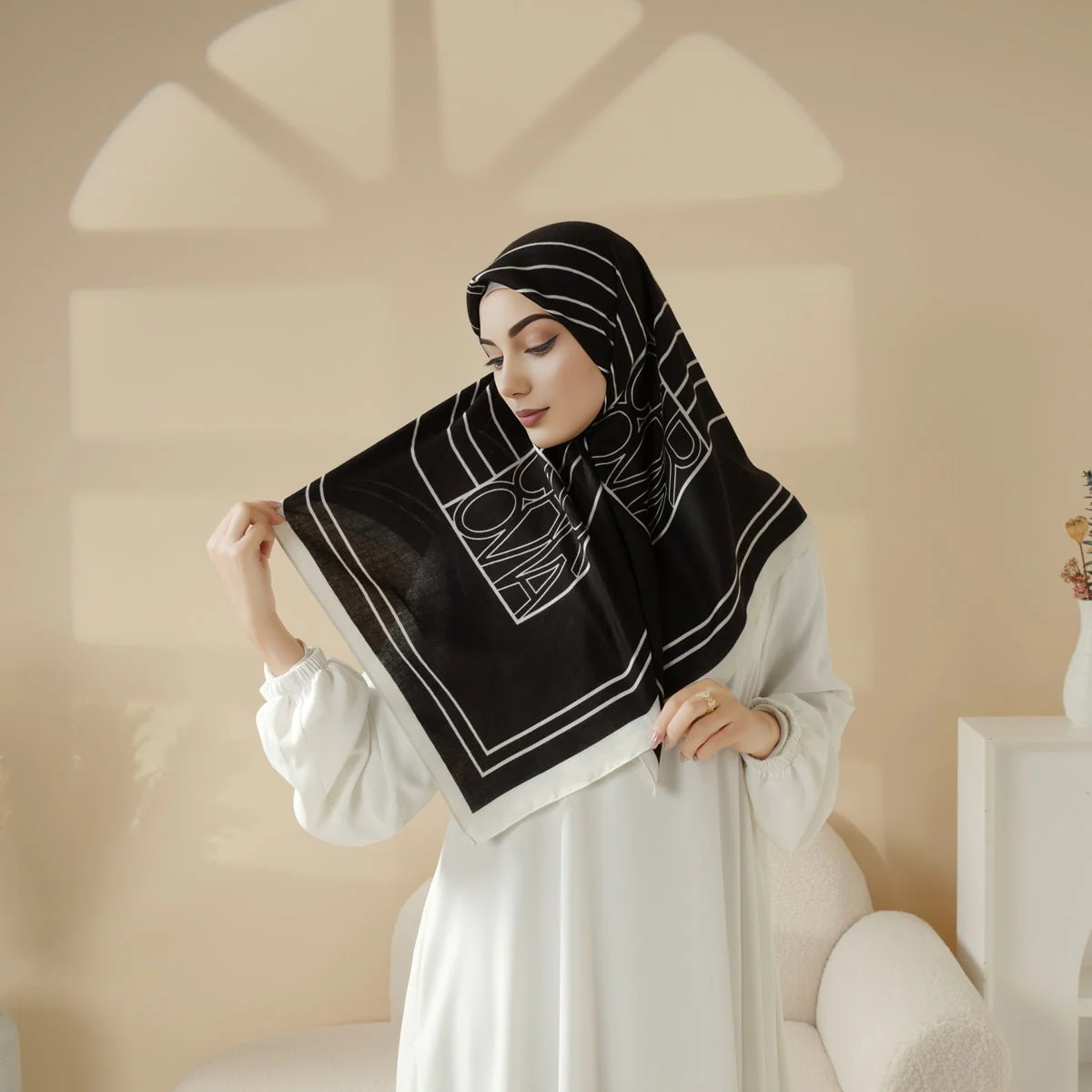 Imitation Cashmere Square Hijab (MH091) - Image 7