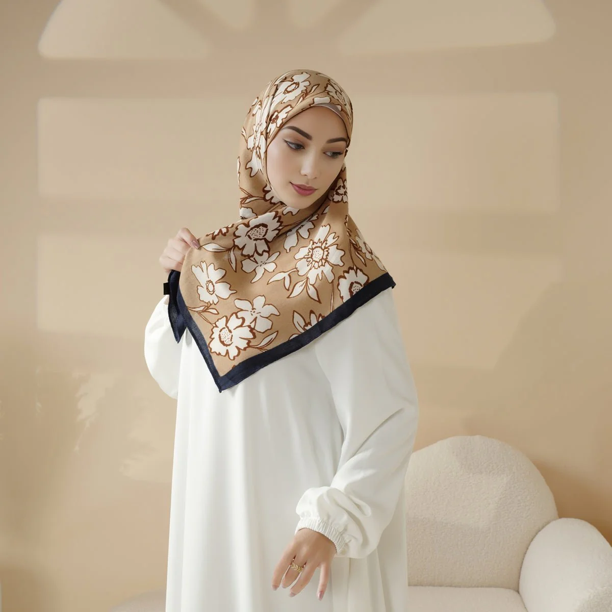 Imitation Cashmere Square Hijab (MH091) - Image 8