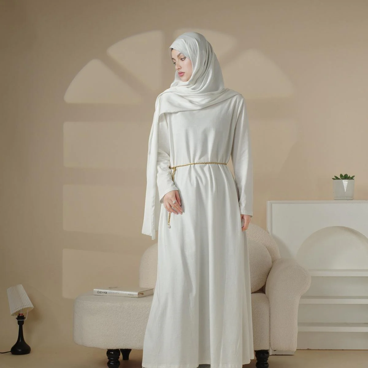 Inner Long Dress With Matching Belt (MA014) - Image 3
