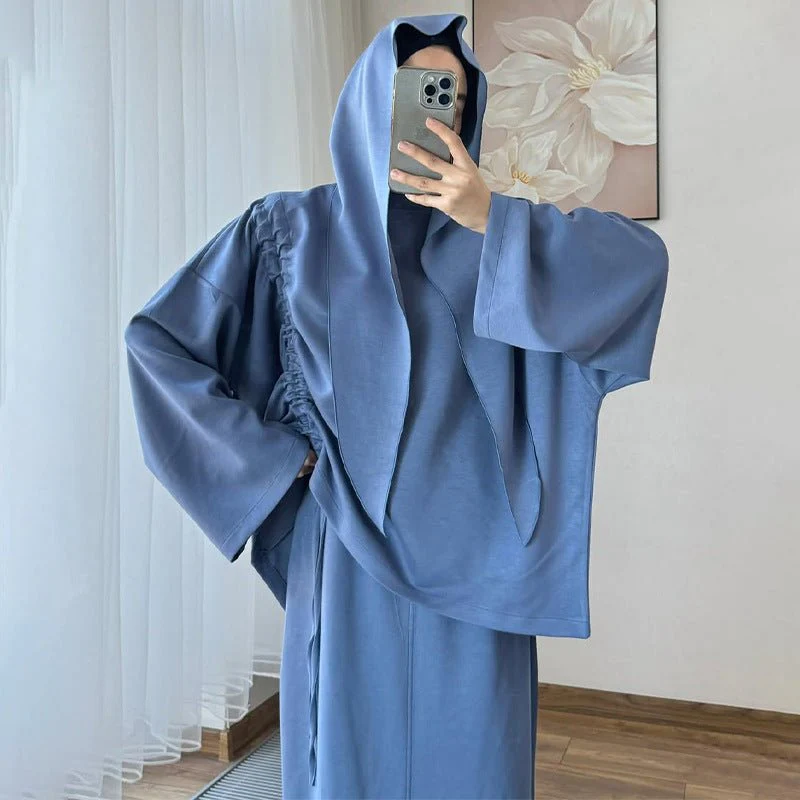 Integrated Hijab Hoodie & Maxi Skirt Set(MS194) - Image 12