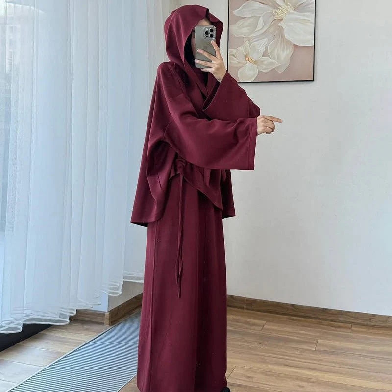 Integrated Hijab Hoodie & Maxi Skirt Set(MS194) - Image 16