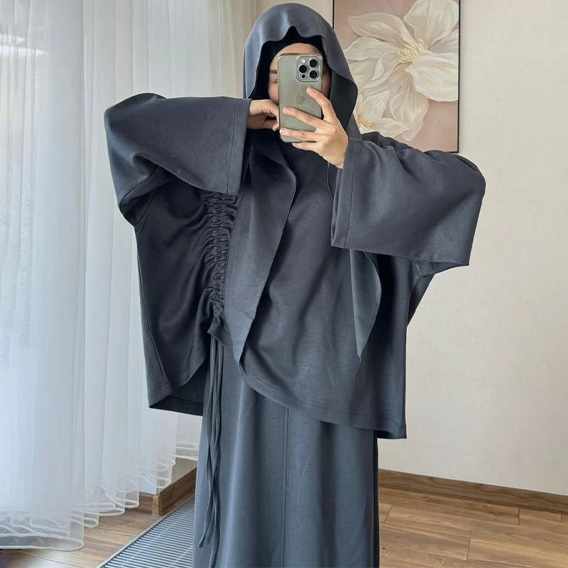 Integrated Hijab Hoodie & Maxi Skirt Set(MS194) - Image 17