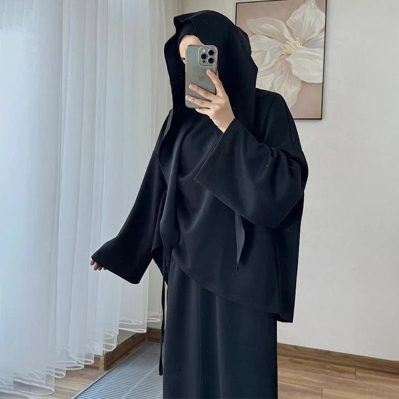 Integrated Hijab Hoodie & Maxi Skirt Set(MS194) - Image 8
