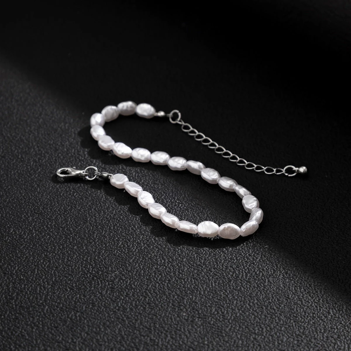 Irregular Freshwater Pearl Baroque Bracelet with Silver Clasp (MAC252) - Image 3