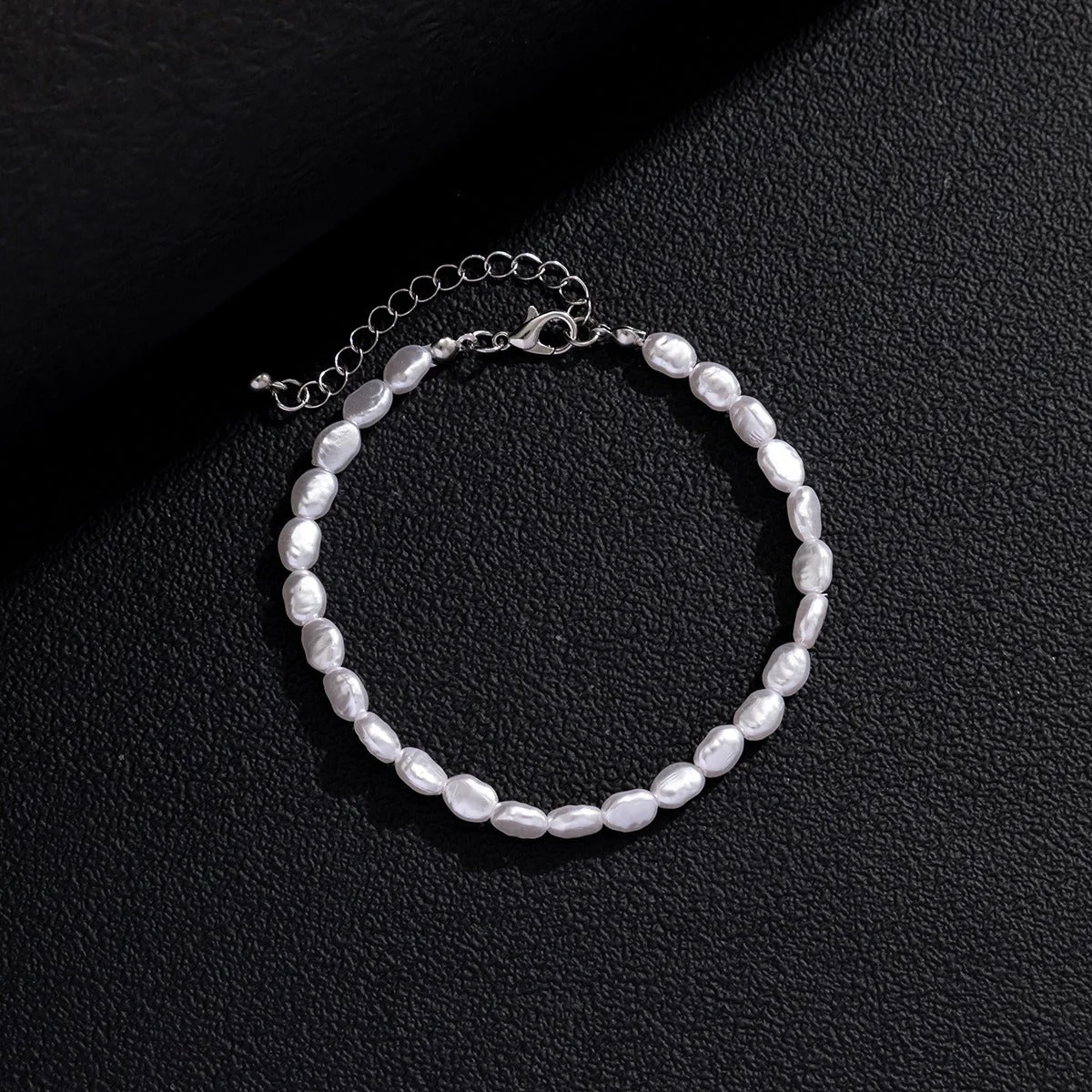 Irregular Freshwater Pearl Baroque Bracelet with Silver Clasp (MAC252) - Image 4