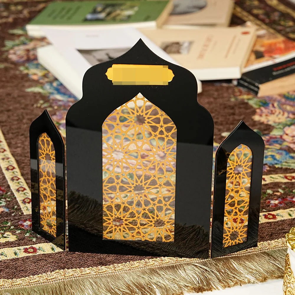 Islamic Acrylic Folding Screen Hollow Pattern Desktop Decor (MAC402) - Image 15