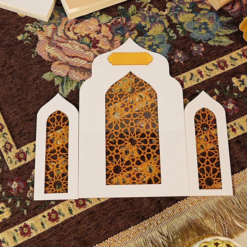 Islamic Acrylic Folding Screen Hollow Pattern Desktop Decor (MAC402) - Image 17