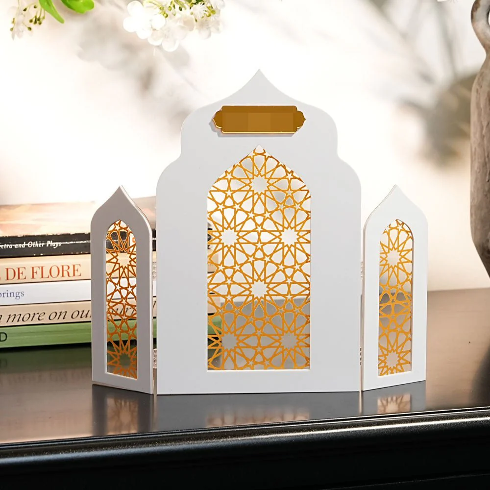 Islamic Acrylic Folding Screen Hollow Pattern Desktop Decor (MAC402) - Image 18