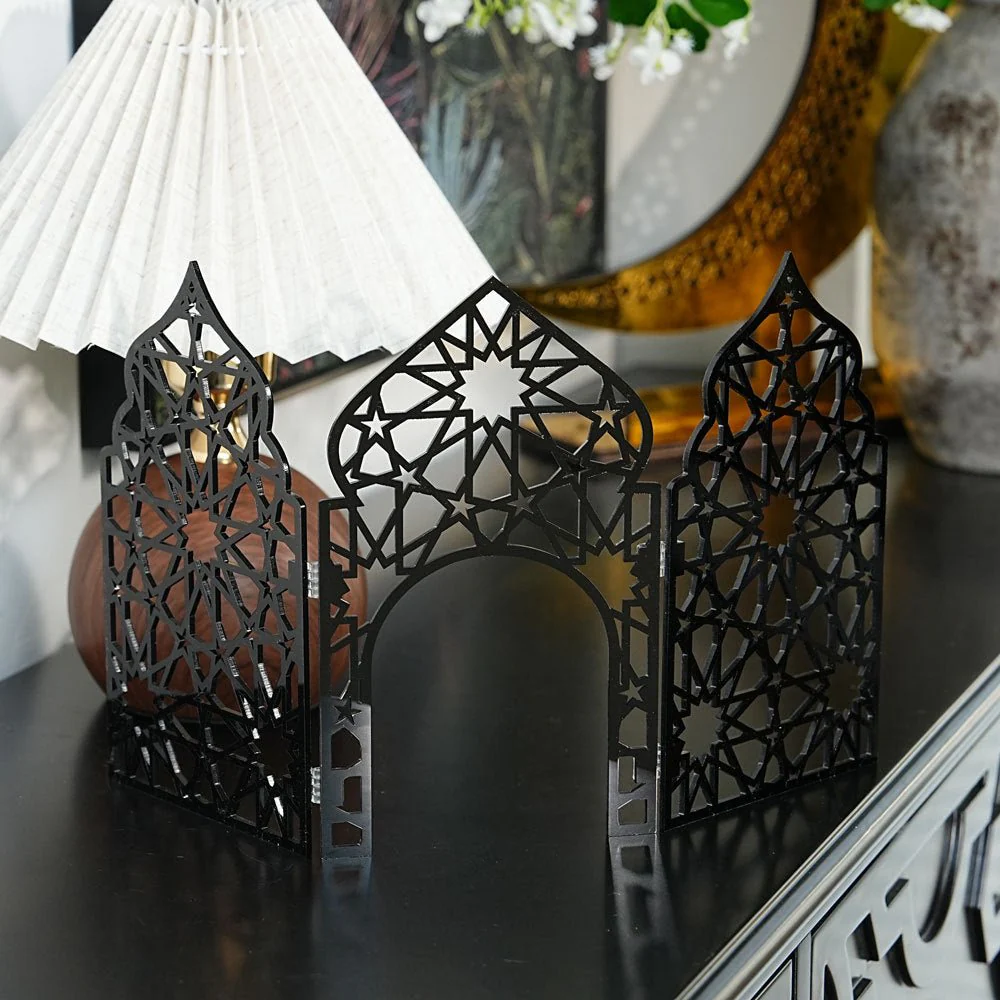 Islamic Acrylic Folding Screen Hollow Pattern Desktop Decor (MAC402) - Image 21