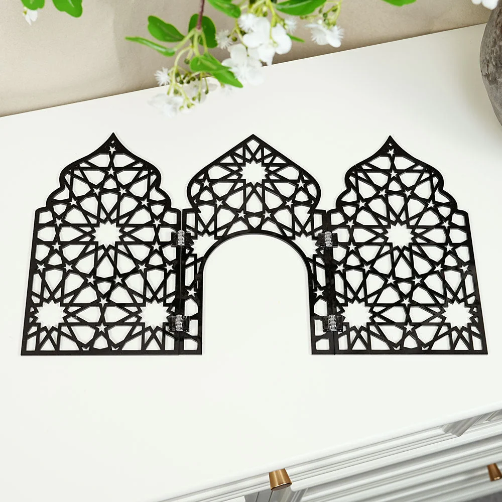 Islamic Acrylic Folding Screen Hollow Pattern Desktop Decor (MAC402) - Image 23