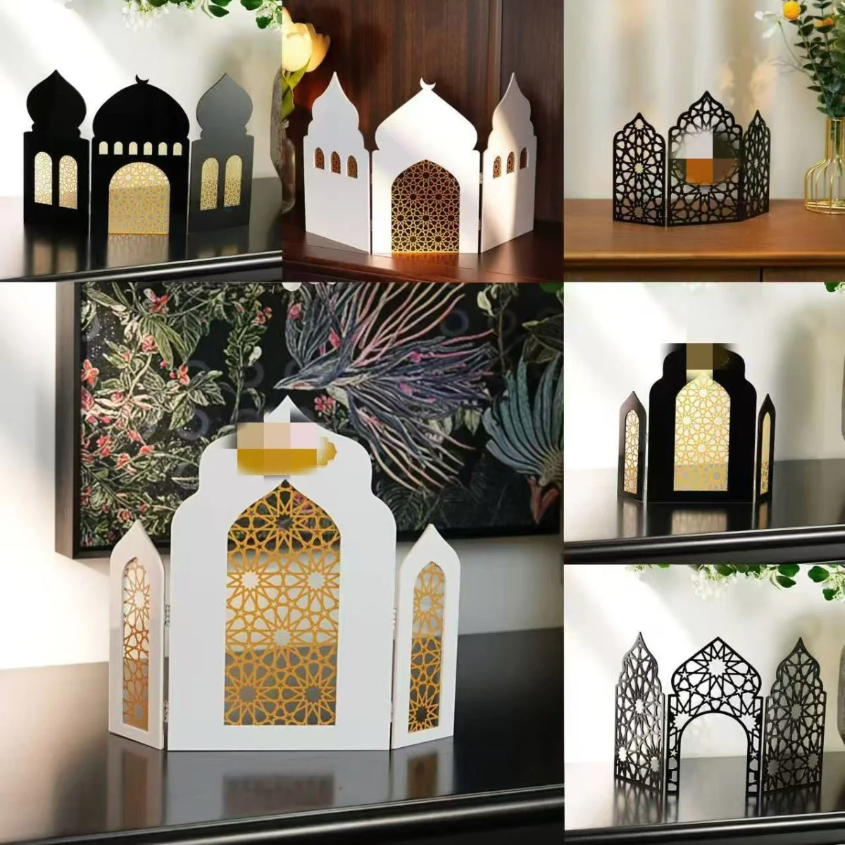 Islamic Acrylic Folding Screen Hollow Pattern Desktop Decor (MAC402) - Image 4