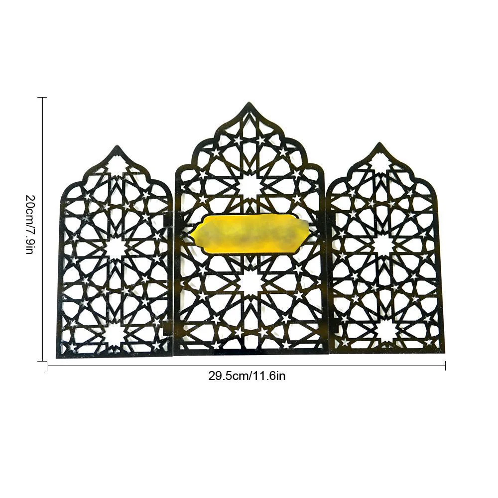 Islamic Acrylic Folding Screen Hollow Pattern Desktop Decor (MAC402) - Image 7