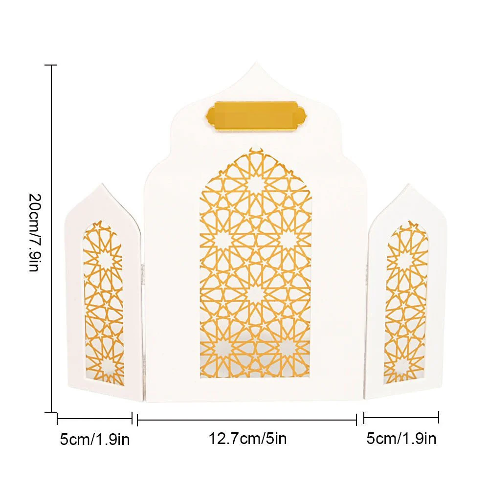 Islamic Acrylic Folding Screen Hollow Pattern Desktop Decor (MAC402) - Image 9