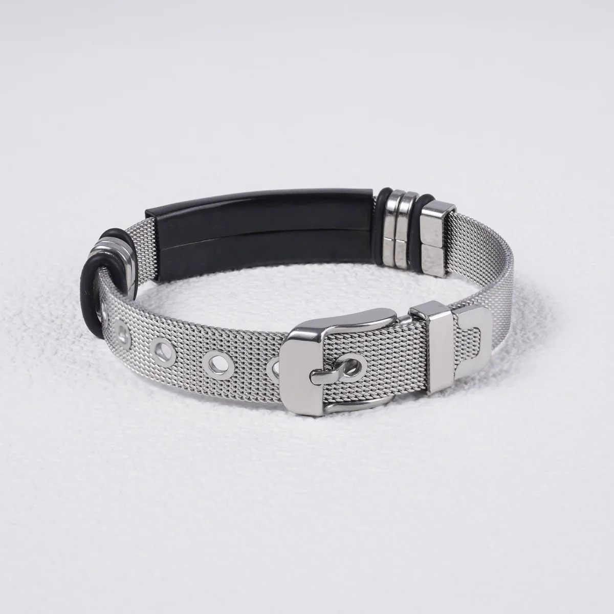Islamic Calligraphy Silver Mesh Bracelet Premium Muslim Prayer Wristband with Arabic Script Design (MAC243) - Image 5
