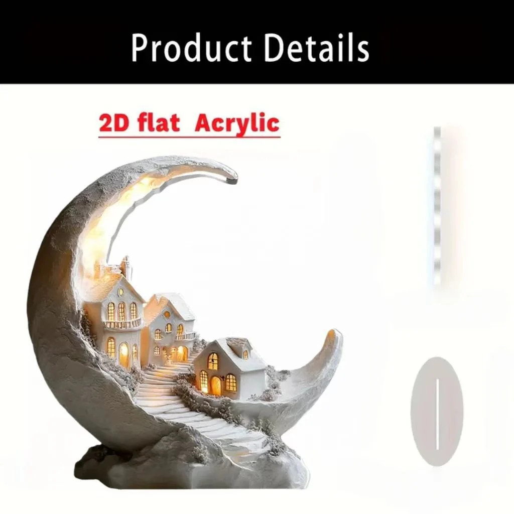 Islamic Crescent with Islamic Motifs Acrylic Desktop Ornament (MAC398) - Image 12