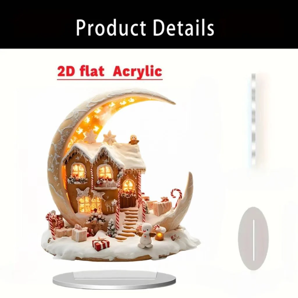 Islamic Crescent with Islamic Motifs Acrylic Desktop Ornament (MAC398) - Image 14