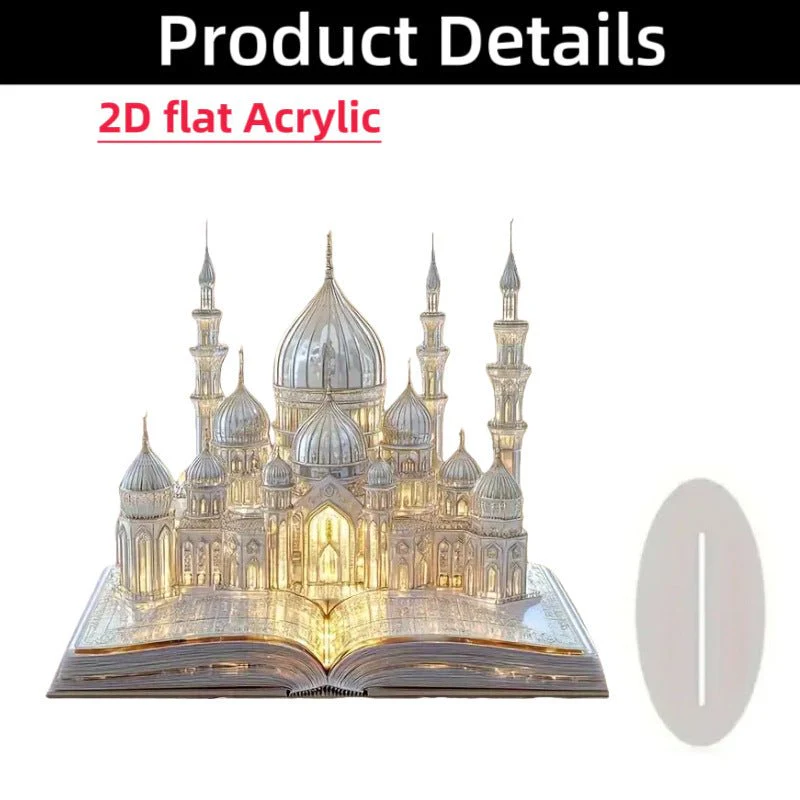 Islamic Crescent with Islamic Motifs Acrylic Desktop Ornament (MAC398) - Image 16