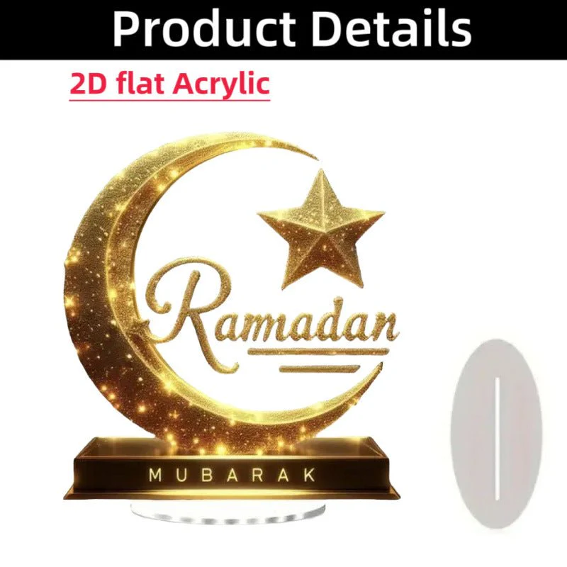 Islamic Crescent with Islamic Motifs Acrylic Desktop Ornament (MAC398) - Image 19