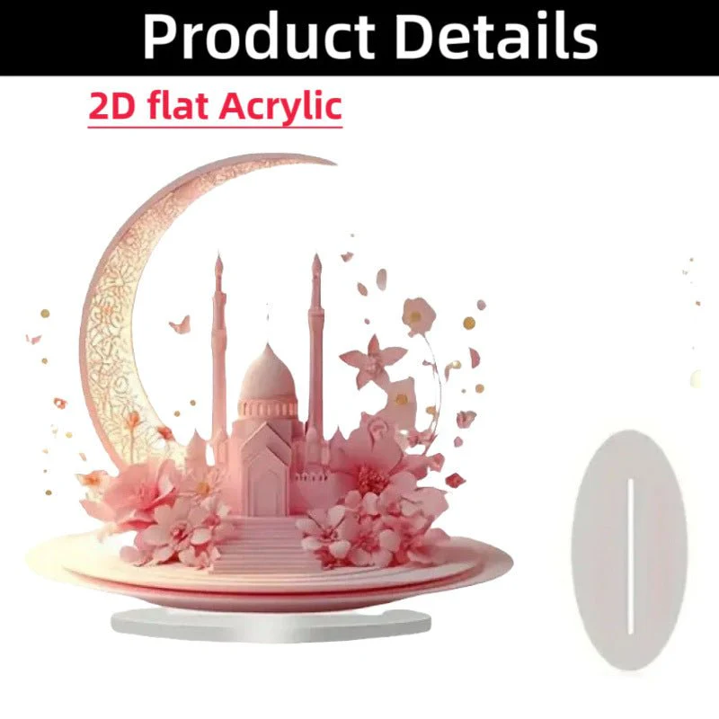 Islamic Crescent with Islamic Motifs Acrylic Desktop Ornament (MAC398) - Image 22