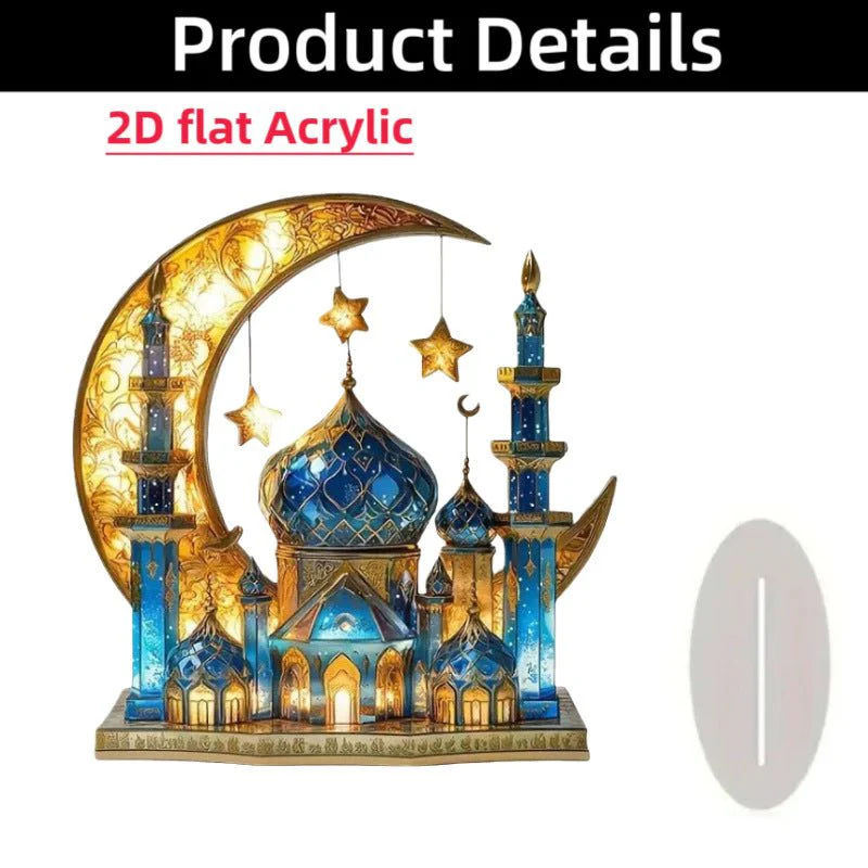Islamic Crescent with Islamic Motifs Acrylic Desktop Ornament (MAC398) - Image 24