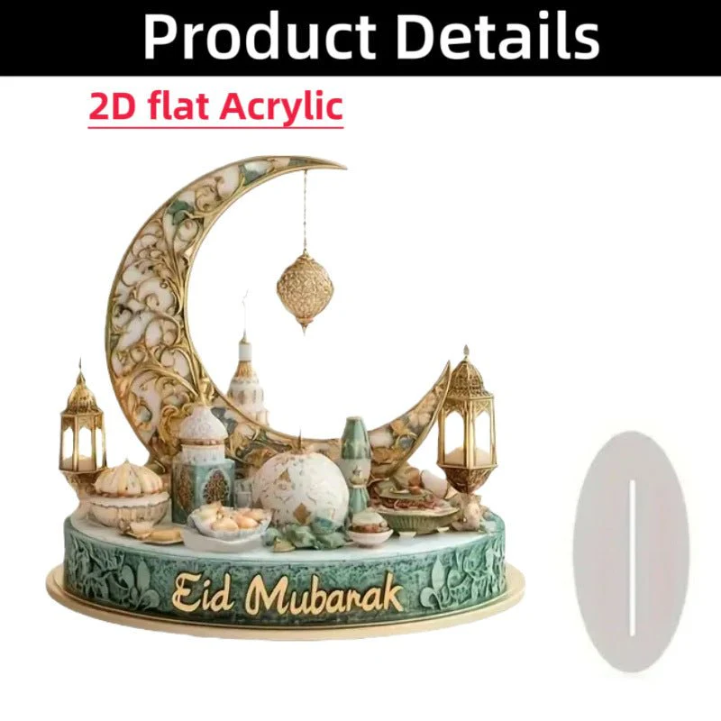 Islamic Crescent with Islamic Motifs Acrylic Desktop Ornament (MAC398) - Image 27