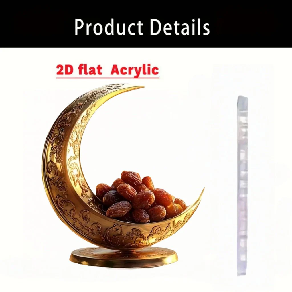 Islamic Crescent with Islamic Motifs Acrylic Desktop Ornament (MAC398) - Image 41