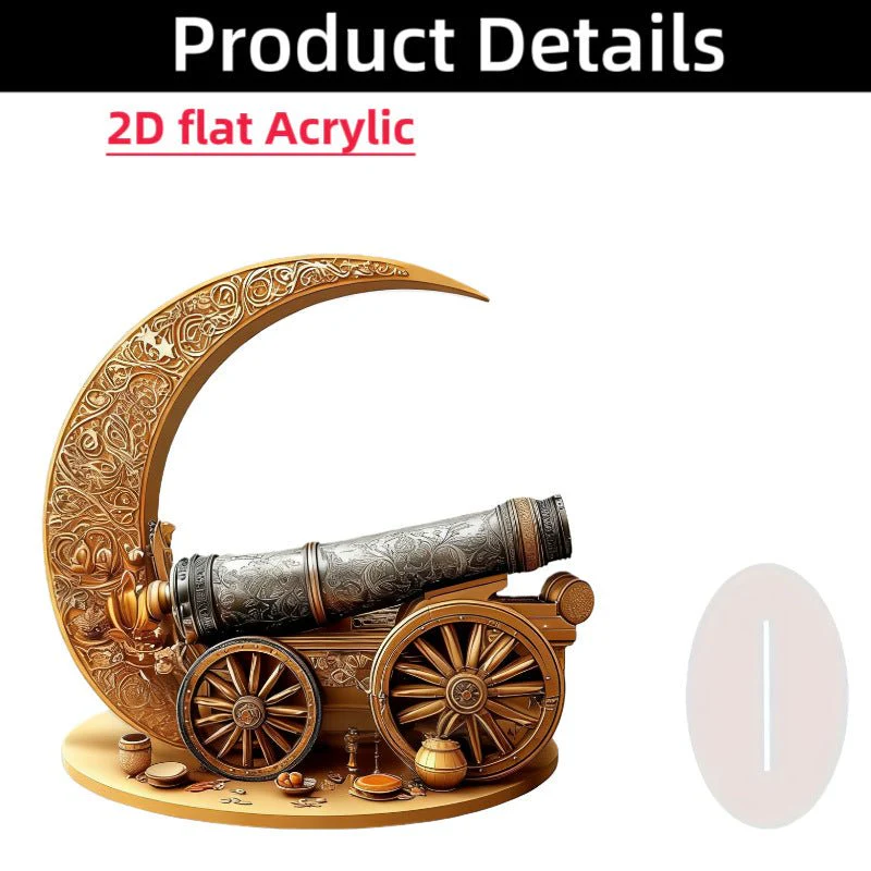Islamic Crescent with Islamic Motifs Acrylic Desktop Ornament (MAC398) - Image 42