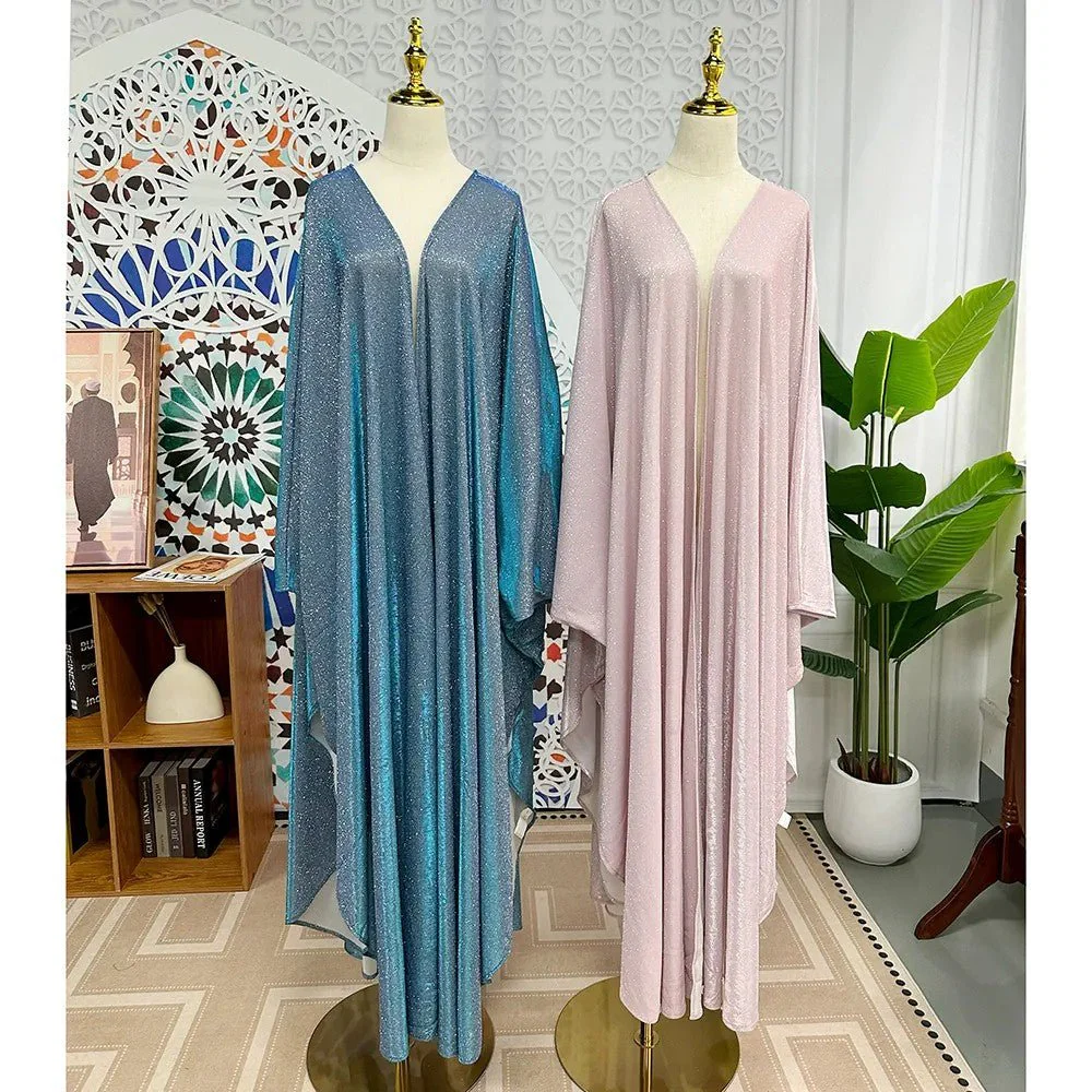 Kaftan Batwing Sleeve Glitter Open Abaya (MOA098) - Image 11