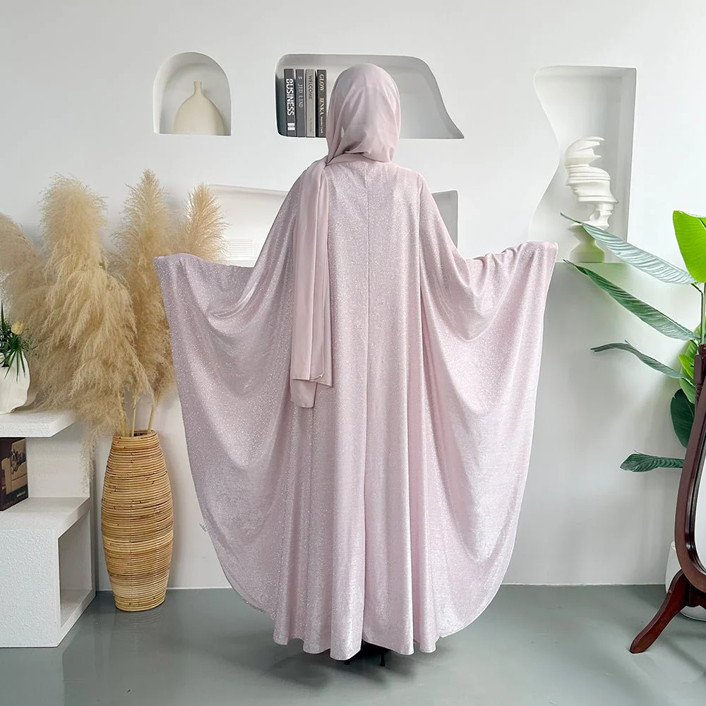 Kaftan Batwing Sleeve Glitter Open Abaya (MOA098) - Image 5