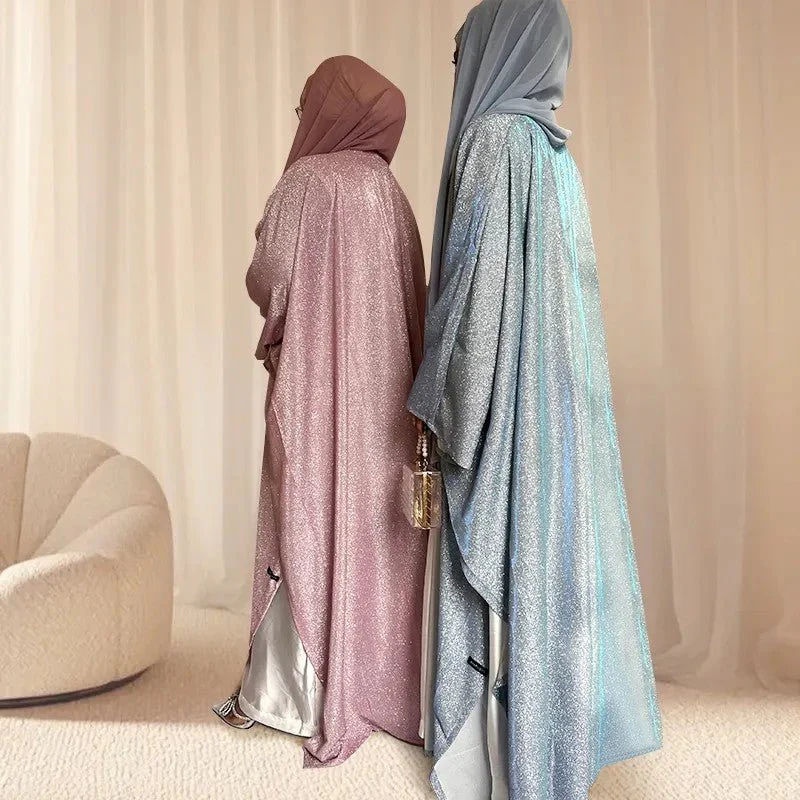 Kaftan Batwing Sleeve Glitter Open Abaya (MOA098) - Image 6