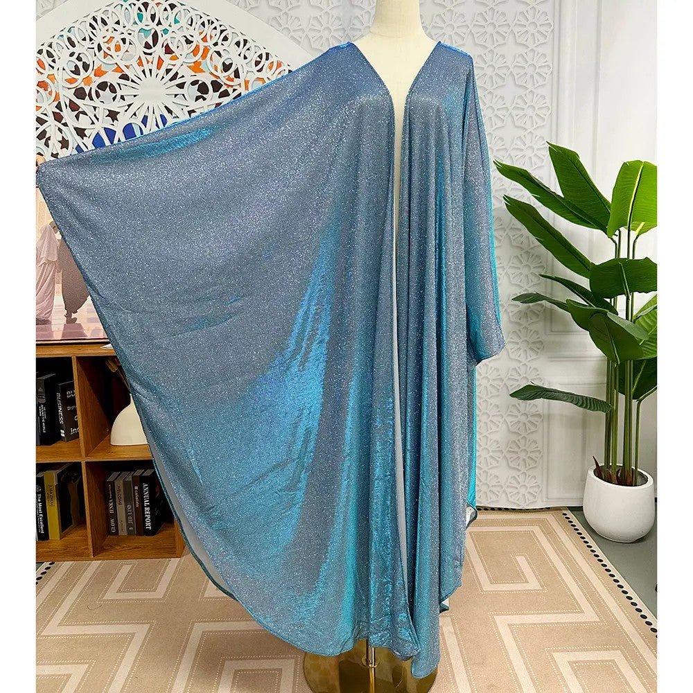 Kaftan Batwing Sleeve Glitter Open Abaya (MOA098) - Image 7