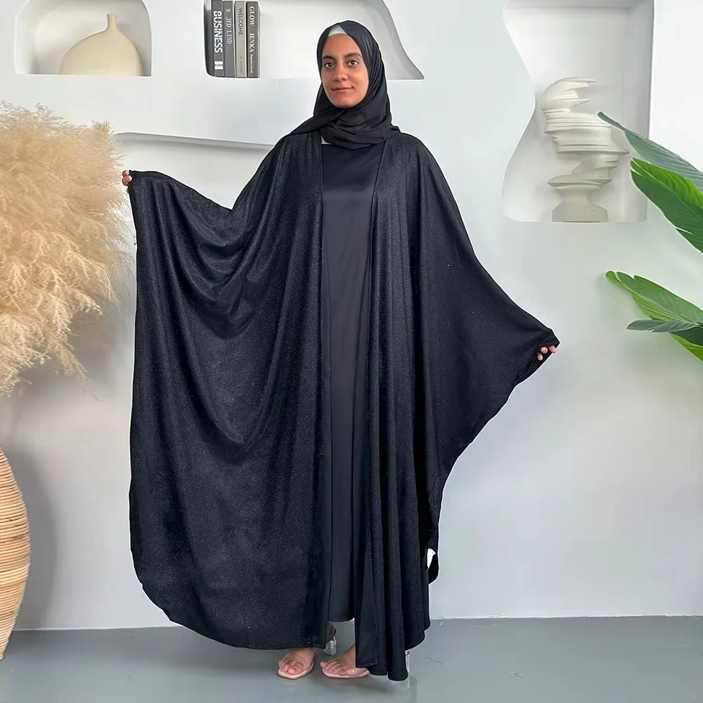 Kaftan Batwing Sleeve Glitter Open Abaya (MOA098) - Image 8