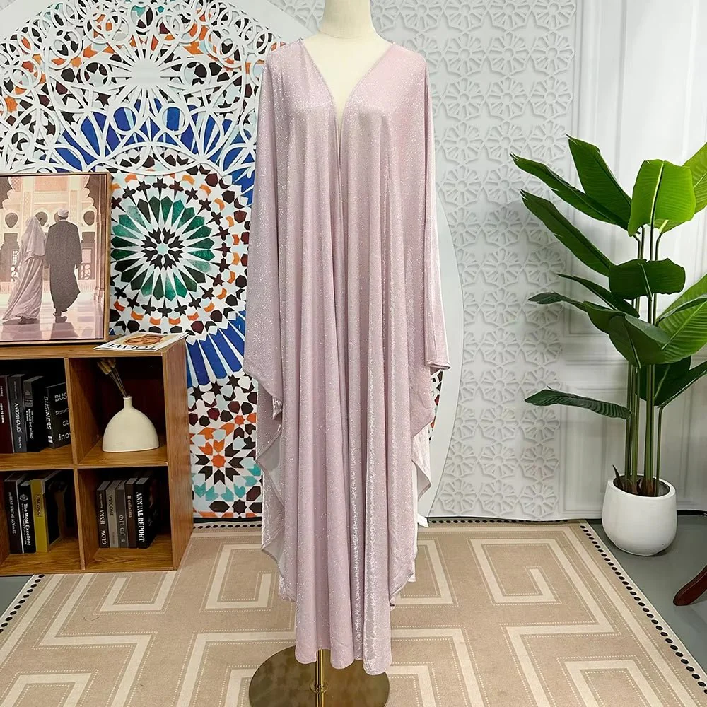 Kaftan Batwing Sleeve Glitter Open Abaya (MOA098) - Image 9