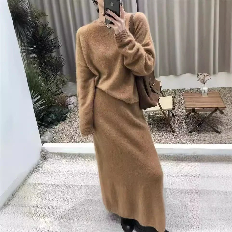 Knit Sweater & Straight Skirt Set | Autumn Winter Two-Piece Outfit(MS161) - Image 2
