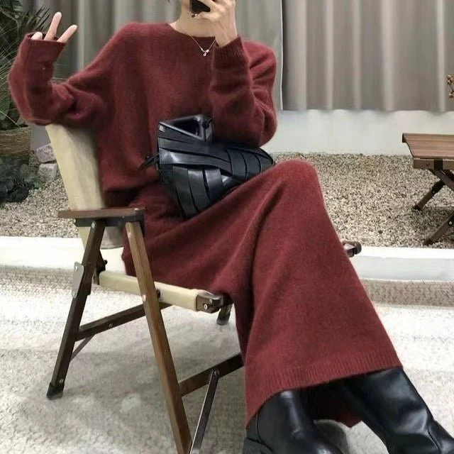 Knit Sweater & Straight Skirt Set | Autumn Winter Two-Piece Outfit(MS161) - Image 4
