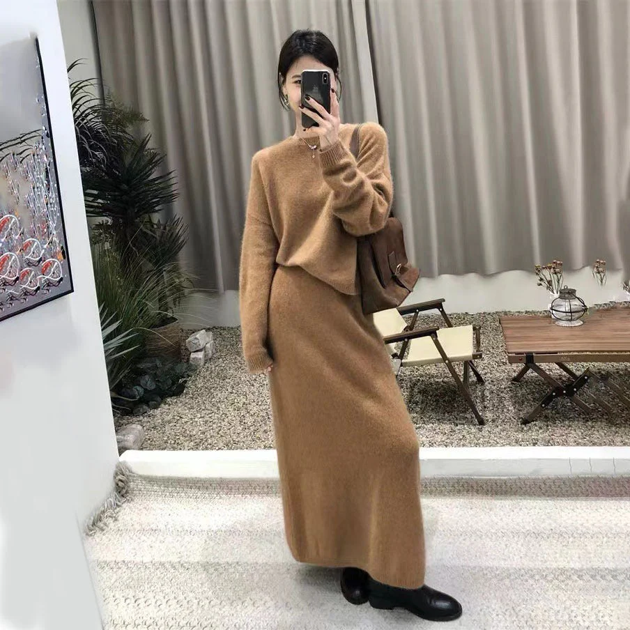 Knit Sweater & Straight Skirt Set | Autumn Winter Two-Piece Outfit(MS161) - Image 8