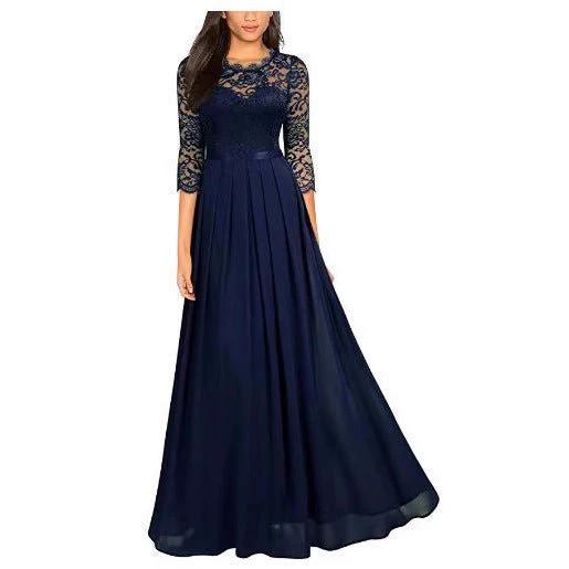 Lace Bodice Chiffon Maxi Dress(MS331) - Image 2
