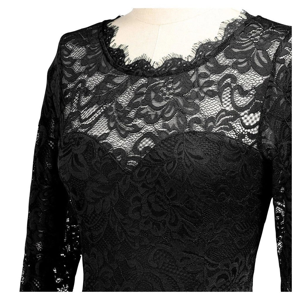 Lace Bodice Chiffon Maxi Dress(MS331) - Image 4