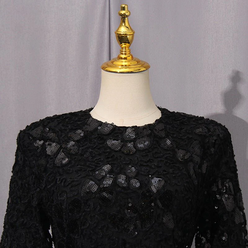 Lace Embroidered Mermaid Gown | Vintage Elegant Fishtail Maxi Dress (MS215) - Image 4
