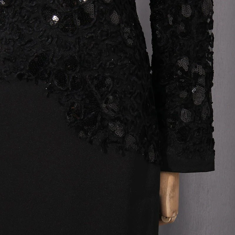 Lace Embroidered Mermaid Gown | Vintage Elegant Fishtail Maxi Dress (MS215) - Image 6