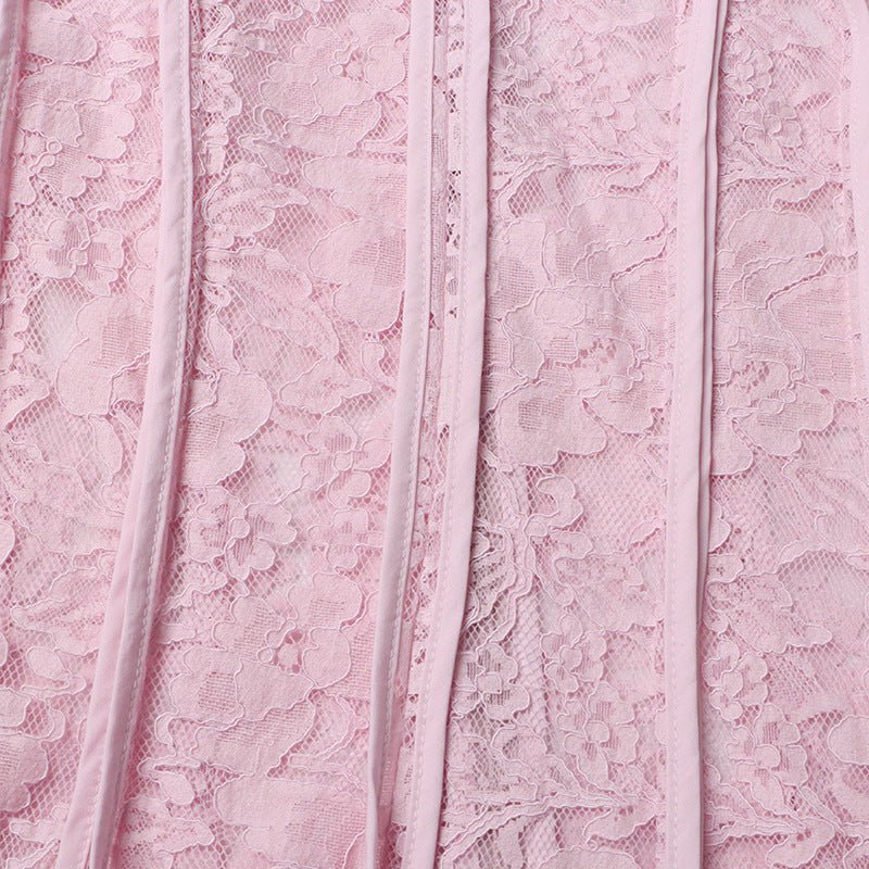 Lace Stand Collar Bell Sleeve Maxi Dress (MS395) - Image 9