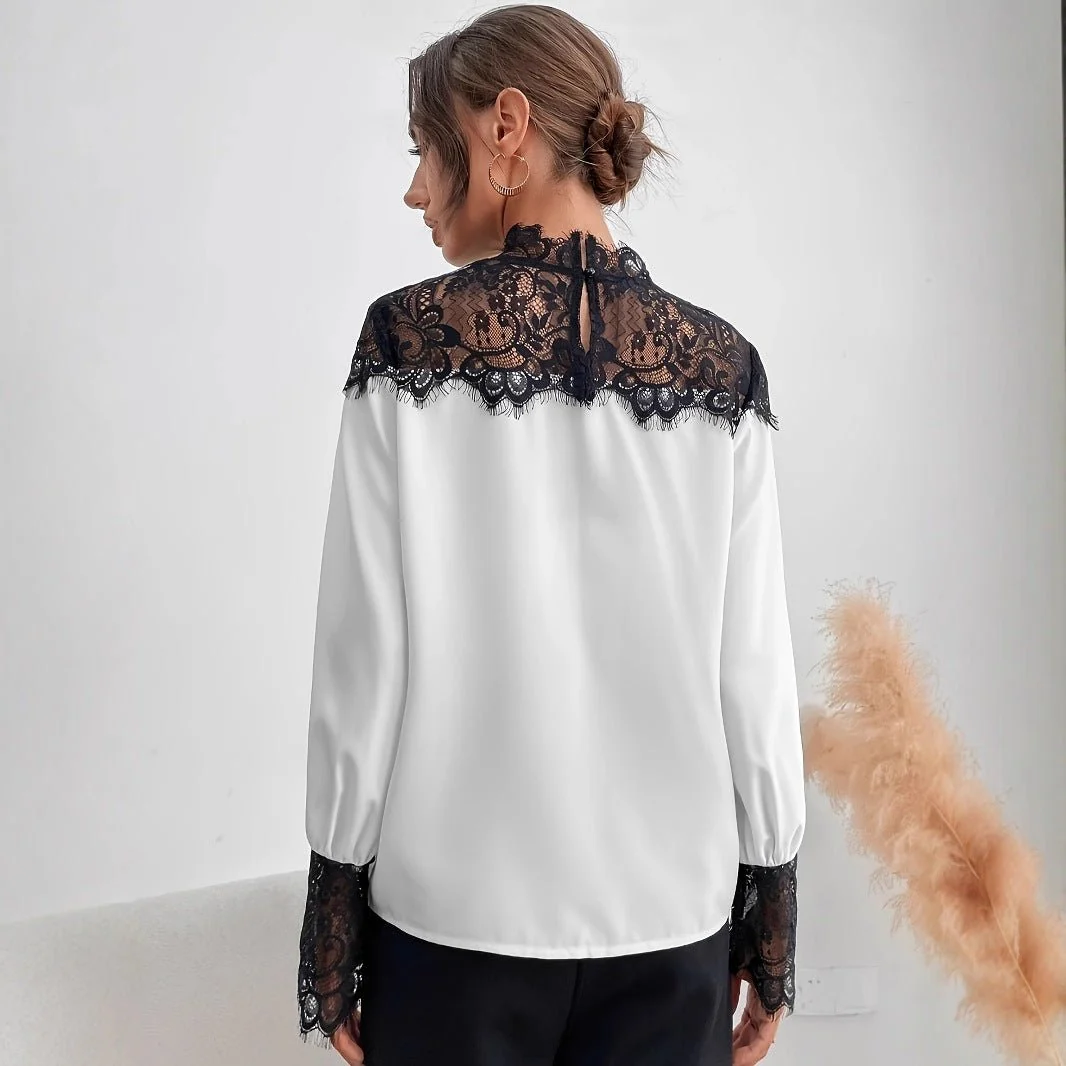 Lace Trim Blouse(MS387) - Image 3