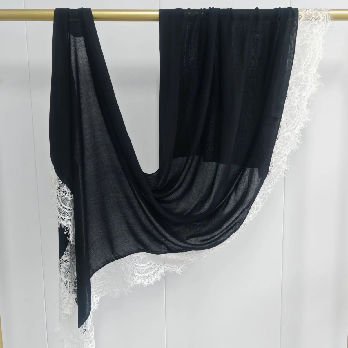 Lace Trim Rayon Hijab Scarf(MH211) - Image 7