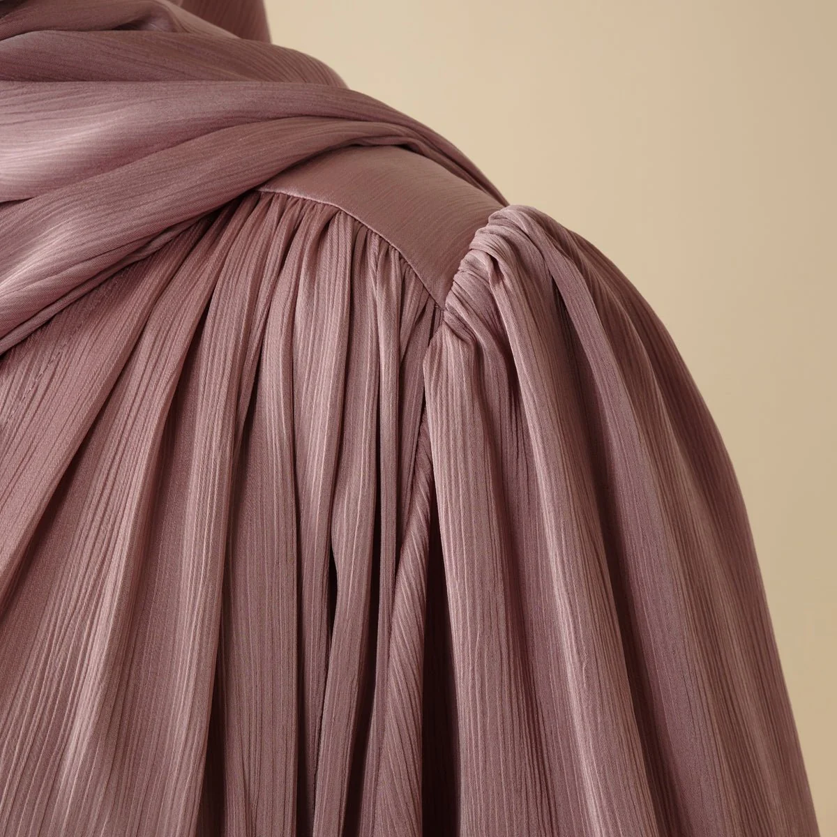 Lantern Sleeve Abaya, 4-Piece Set Large Pleated Sleeves Abaya (MOA084) - Image 10