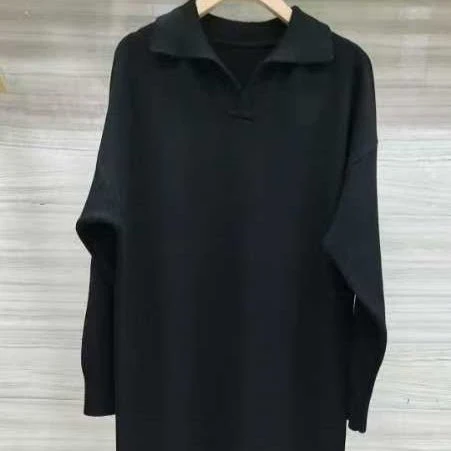 Lazy Style Polo Collar Knit Maxi Dress | Thick Sweater Base Layer Dress(MS157) - Image 6