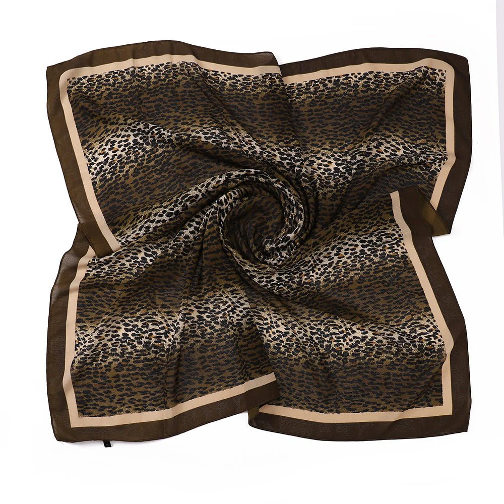 Leopard Print Square Scarf Hijab (MH182) - Image 10