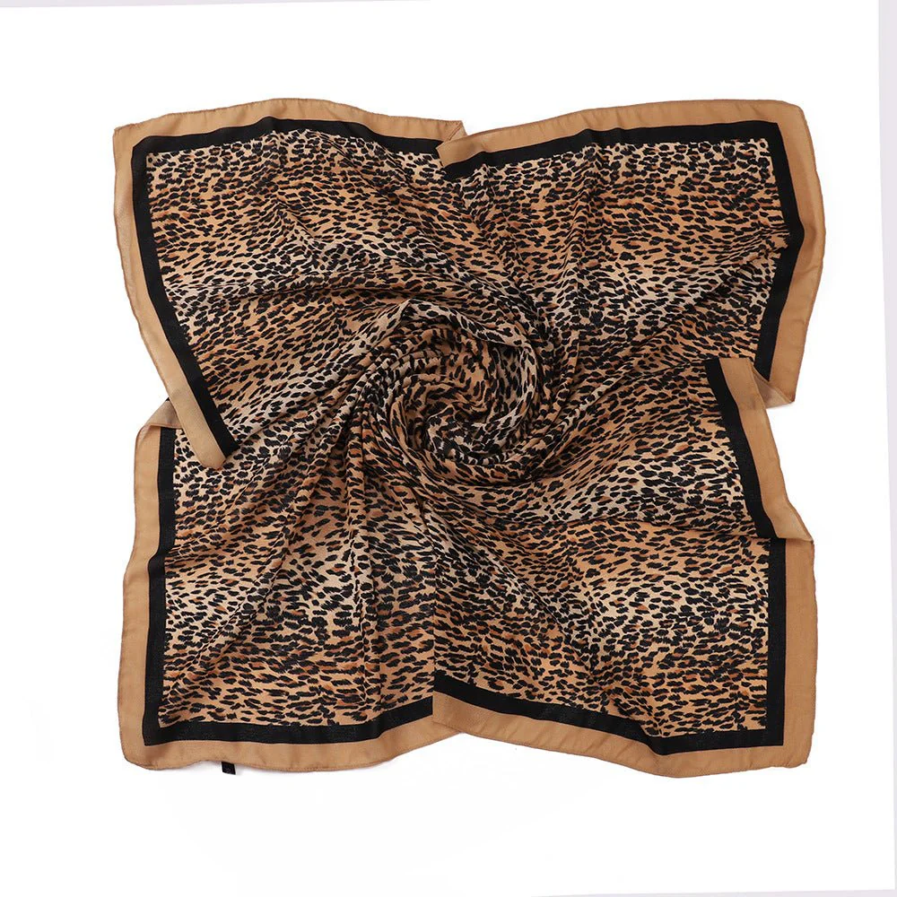 Leopard Print Square Scarf Hijab (MH182) - Image 12