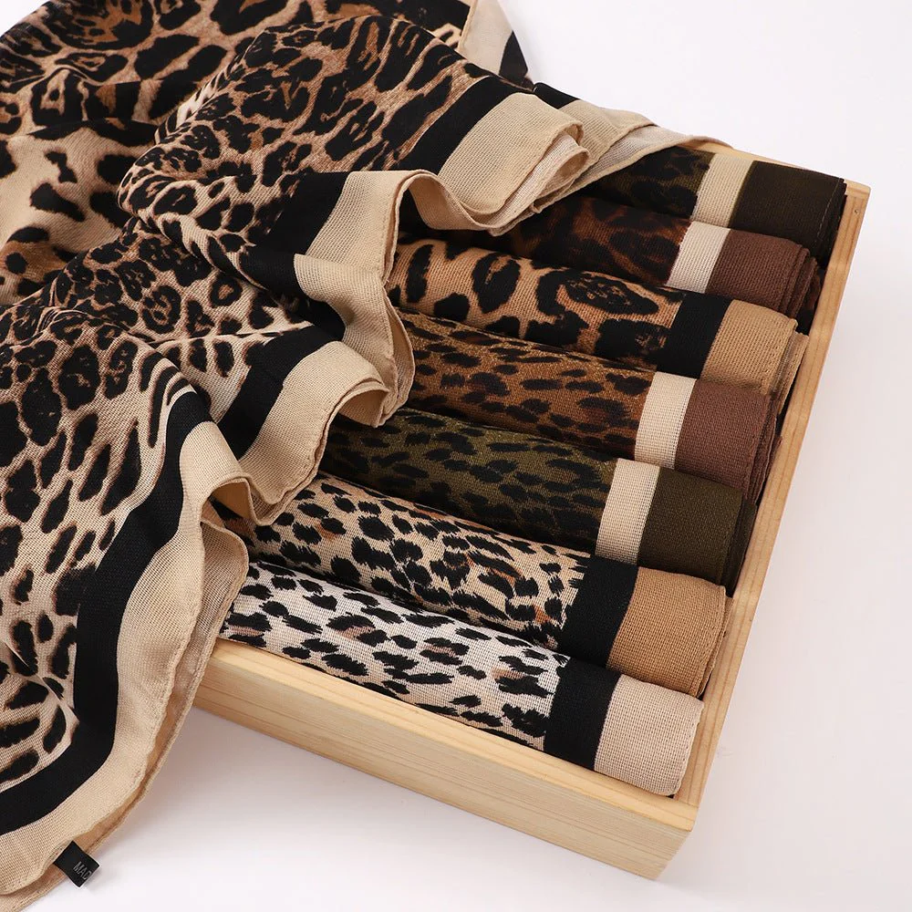 Leopard Print Square Scarf Hijab (MH182) - Image 14