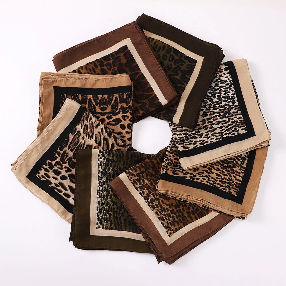 Leopard Print Square Scarf Hijab (MH182) - Image 4